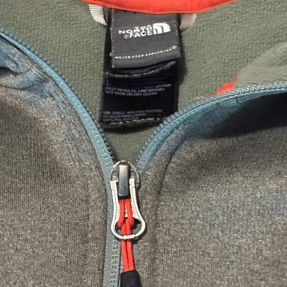 The North Face Agave Softshell Olive and Charcoal Fleece Jacket - Picture 5 of 6